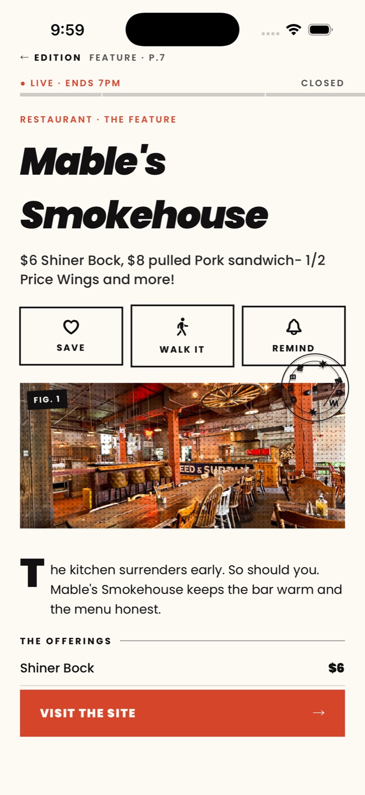 Tonight app — happy hours mapped around you